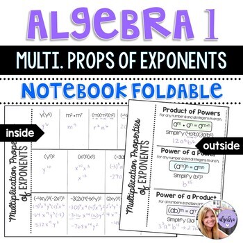 Preview of Algebra 1 - Multiplication Properties of Exponents - Foldable