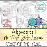 Algebra 1 No Prep Sub Lesson / Substitute Teacher Activity