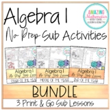 Algebra 1 No Prep Sub Lesson / Substitute Teacher Activities Bundle