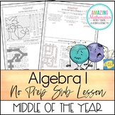 Algebra 1 No Prep Sub Lesson / Substitute Teacher Activity