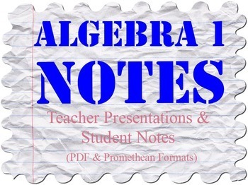 Preview of Algebra 1 Notes Bundle for Full Year