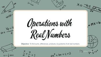 Preview of Algebra 1: Operations w/ Real Numbers NOTES - with corresponding teaching VIDEO