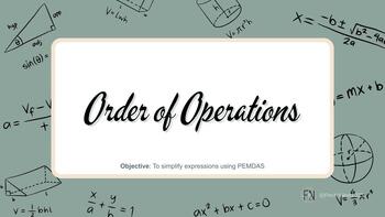 Preview of Algebra 1: Order of Operations NOTES - with corresponding teaching VIDEO