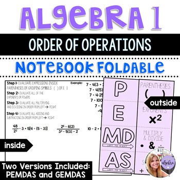 Preview of Algebra 1 - Order of Operations - PEMDAS or GEMDAS - Foldable