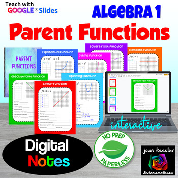 Preview of Algebra 1 Parent Functions Digital Notebook