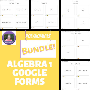 Preview of Algebra 1 Polynomials ENTIRE Unit Mini Formative Assessments