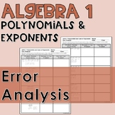 Algebra 1 - Polynomials and Exponents Error Analysis