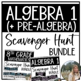 Algebra 1 (+ Pre-Algebra) Scavenger Hunt Bundle