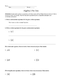 Algebra 1 Pre-Test EDITABLE