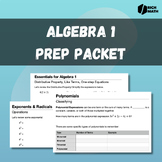 Summer Algebra 1 Preparation Notes/Worksheets/Quiz: Get re