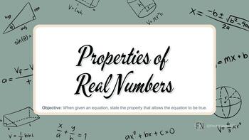 Preview of Algebra 1: Properties of Real Numbers NOTES - with corresponding teaching VIDEO