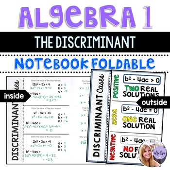 Preview of Algebra 1 - Quadratic Formula - Finding the Discriminant - Foldable