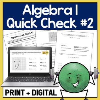 Preview of Algebra 1 Spiral Review Assessment #2