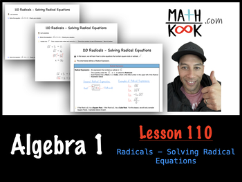 Preview of Algebra 1 - Radicals - Solving Radical Equations (110)
