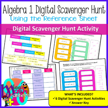 Preview of Algebra 1 Digital Scavenger Hunt, Using the Formula Chart, Test Prep