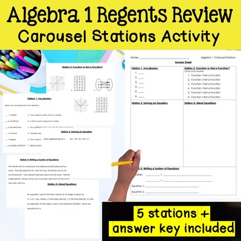 Preview of Algebra 1 Regents Review Activity - Carousel Stations