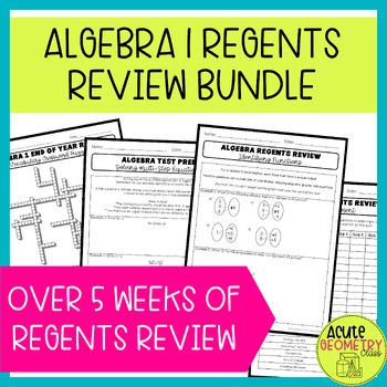 Preview of Algebra 1 Regents Review - Algebra 1 End of Year New York State Test Prep Bundle