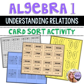 Preview of Algebra 1 - Relations: Table, Mapping, Graph, Domain, Range Task Cards Matching