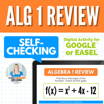 Preview of Algebra 1 EOC Review Digital Activity for Google™ or Easel™