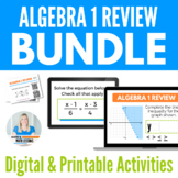 Algebra 1 EOC Review Activities Bundle - Printable and Digital