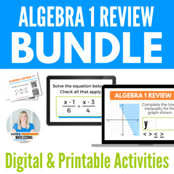 Preview of Algebra 1 EOC Review Activities Bundle - Printable and Digital