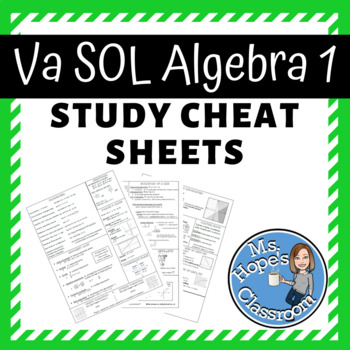 Preview of Algebra 1 Review Cheat Sheet for SOL!