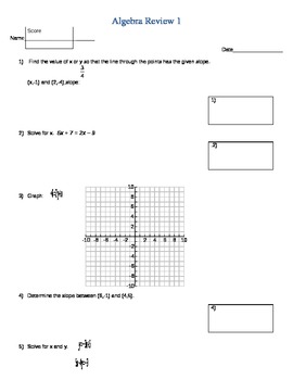 Preview of Algebra 1 Review Exams: 50 Different Tests (Used in Geometry Classes)