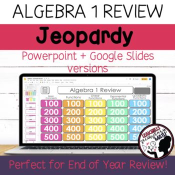 Preview of Algebra 1 Review Jeopardy Game | Plus Digital Access