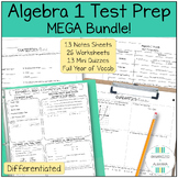 Algebra 1 Review MEGA Bundle Notes, Worksheets, Quizzes,Vo