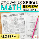 Algebra 1 Review & Quizzes | Homework or Warm Ups | 2nd QUARTER