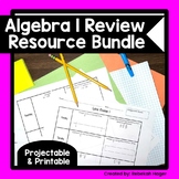 Algebra 1 Review Resource Bundle - Jeopardy Games and Spir