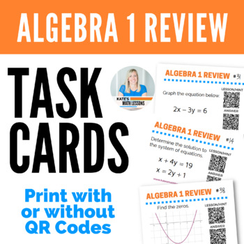 Preview of Algebra 1 Review Task Cards EOC Test Prep Activity