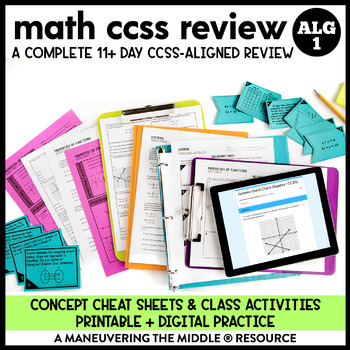 Preview of Algebra 1 Math Review | CCSS Test Prep | End of Year Math Review | Exam Prep