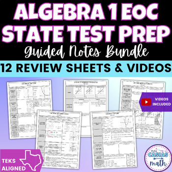 Preview of Algebra 1 STAAR EOC Review Sheets BUNDLE