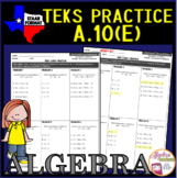 Algebra 1 STAAR TEKS A.10E Factoring Polynomials