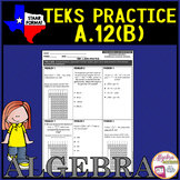 Algebra 1 STAAR TEKS A.12B Evaluating Functions in Functio
