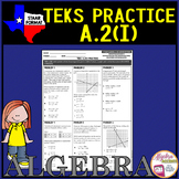 Algebra 1 STAAR TEKS A.2I Writing Systems of Equations