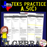 Algebra 1 STAAR TEKS A.5C Solving Systems of Equations