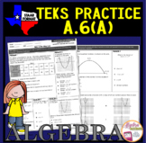 Algebra 1 STAAR TEKS A.6A Domain and Range of Quadratic Functions