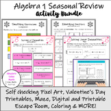 Algebra 1 Winter Holiday Review Activity Bundle (35 Engagi