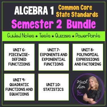 Preview of Algebra 1 Curriculum - Semester 2 EDITABLE Unit Plans | Bundled for Common Core
