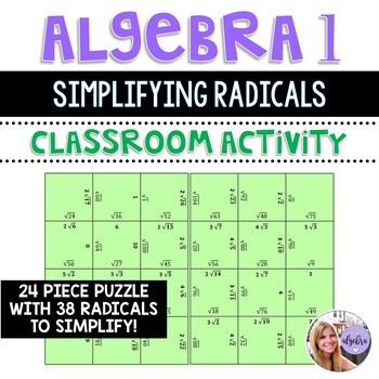 Preview of Algebra 1 - Simplifying Radicals - Puzzle Task Cards