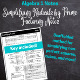 Algebra 1 | Simplifying Roots and Radicals by Prime Factor