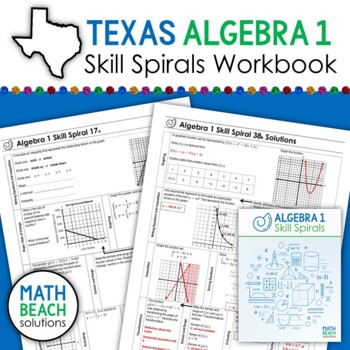 Preview of Algebra 1 Skill Spirals - Spiral Review Practice Workbook (Texas)