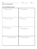 Algebra 1 Solving Multi-Step Equations (Linear)