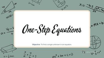 Preview of Algebra 1: Solving One-Step Equations NOTES - with corresponding teaching VIDEO