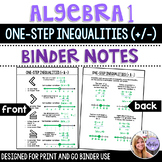 Algebra 1 - Solving One-Step Inequalities, Adding & Subtra