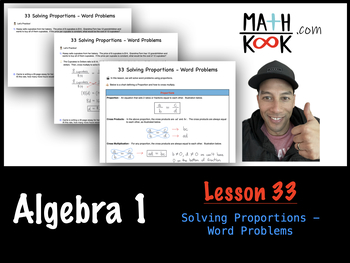Preview of Algebra 1 - Solving Proportions - Word Problems (33)