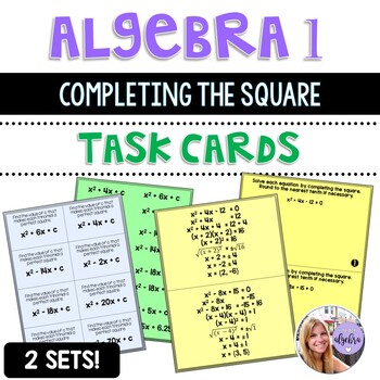 Preview of Algebra 1 - Solving Quadratic Functions by Completing the Square - Task Cards