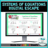 Algebra 1 Solving Systems of Equations - Digital Escape Activity